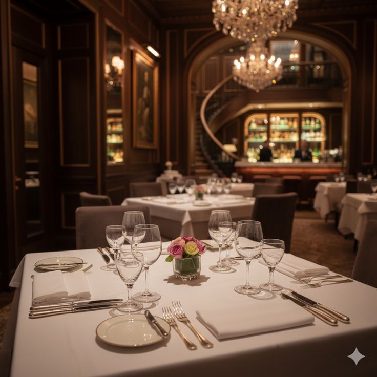 Contemporary dining room at Croupier Chef in Nice